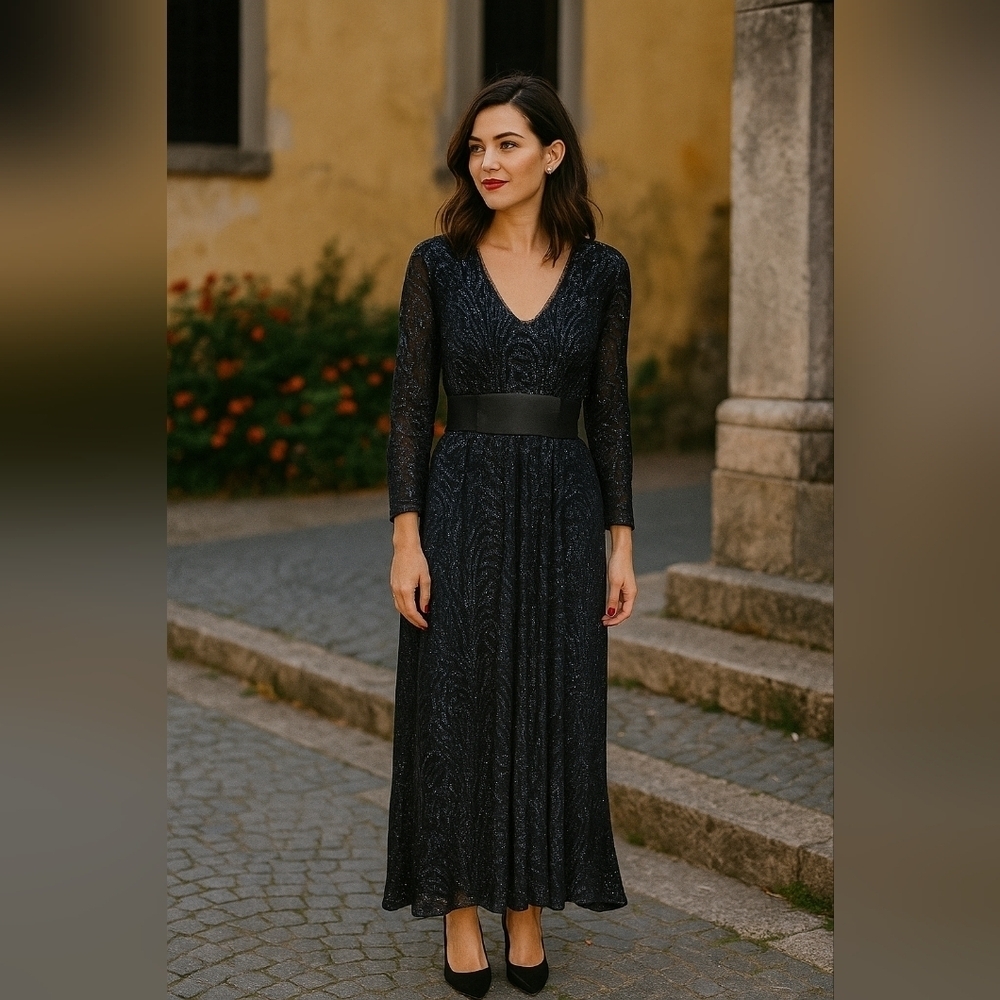 Armani Deep Blue Sparkly Dress